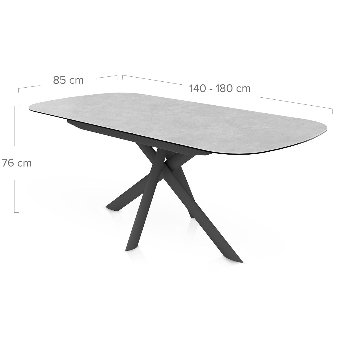 Artemis 140-180cm Extending Grey Dining Table
