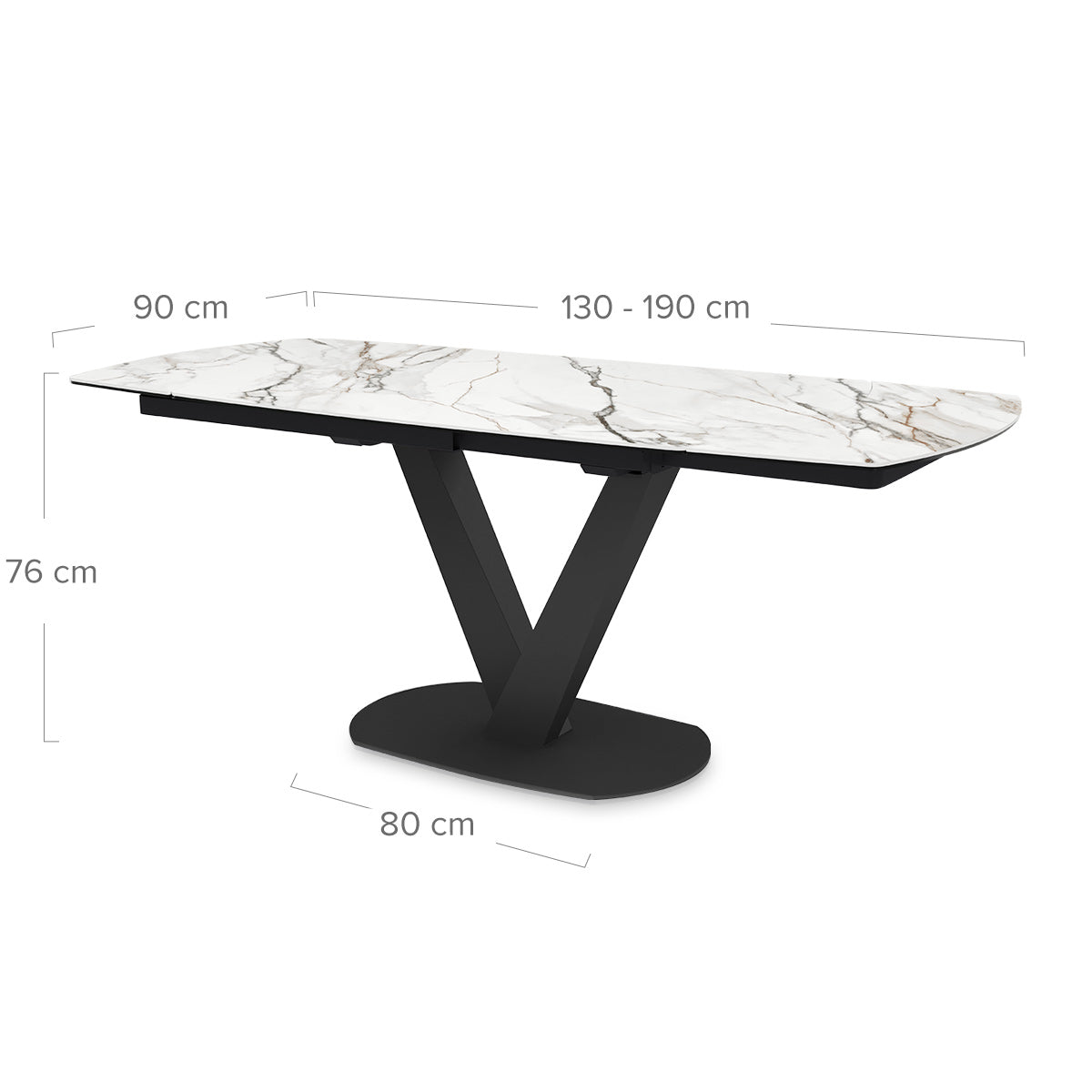 Verona 130-190cm Extending Dining Table White