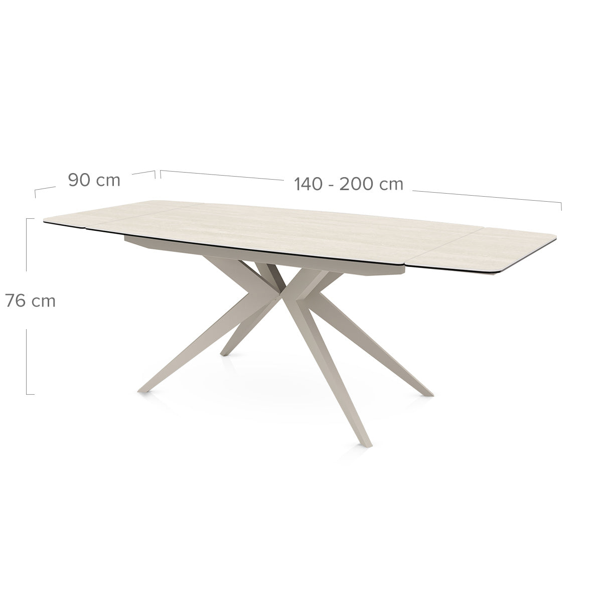 Venus 100-140cm Extending Dining Table Cream