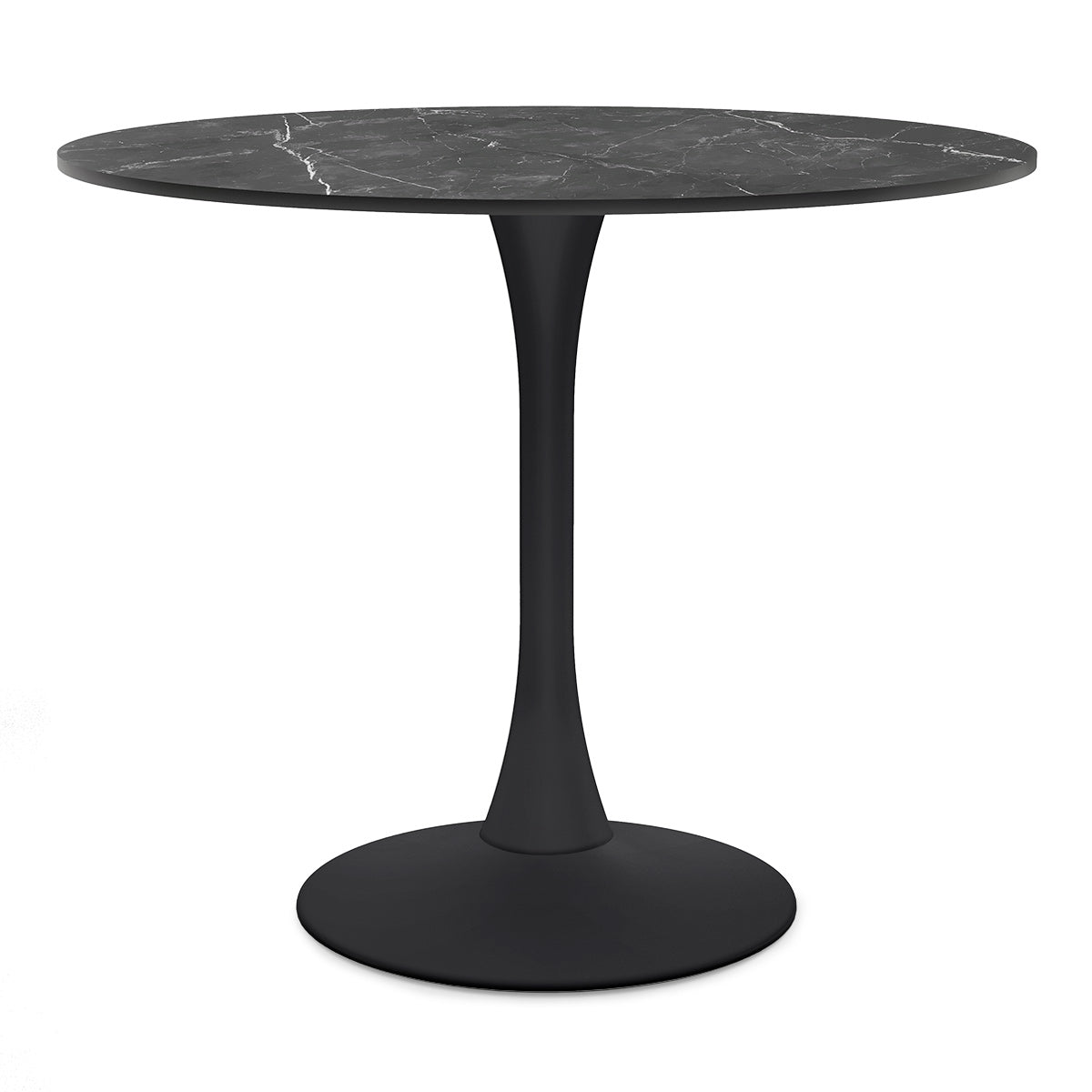 Poseidon 90cm Round Dining Table Black