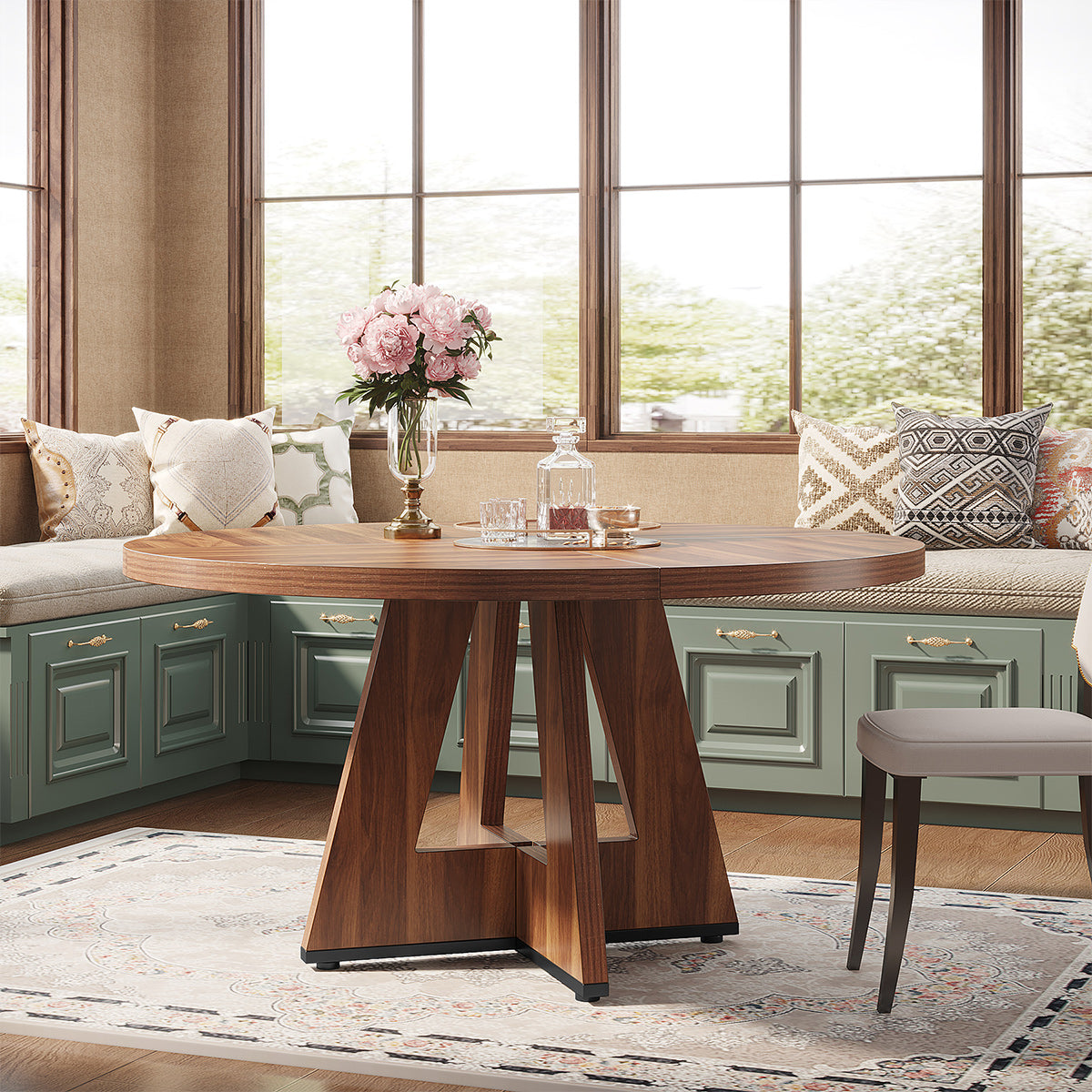 Severn 120cm Round Dining Table Walnut