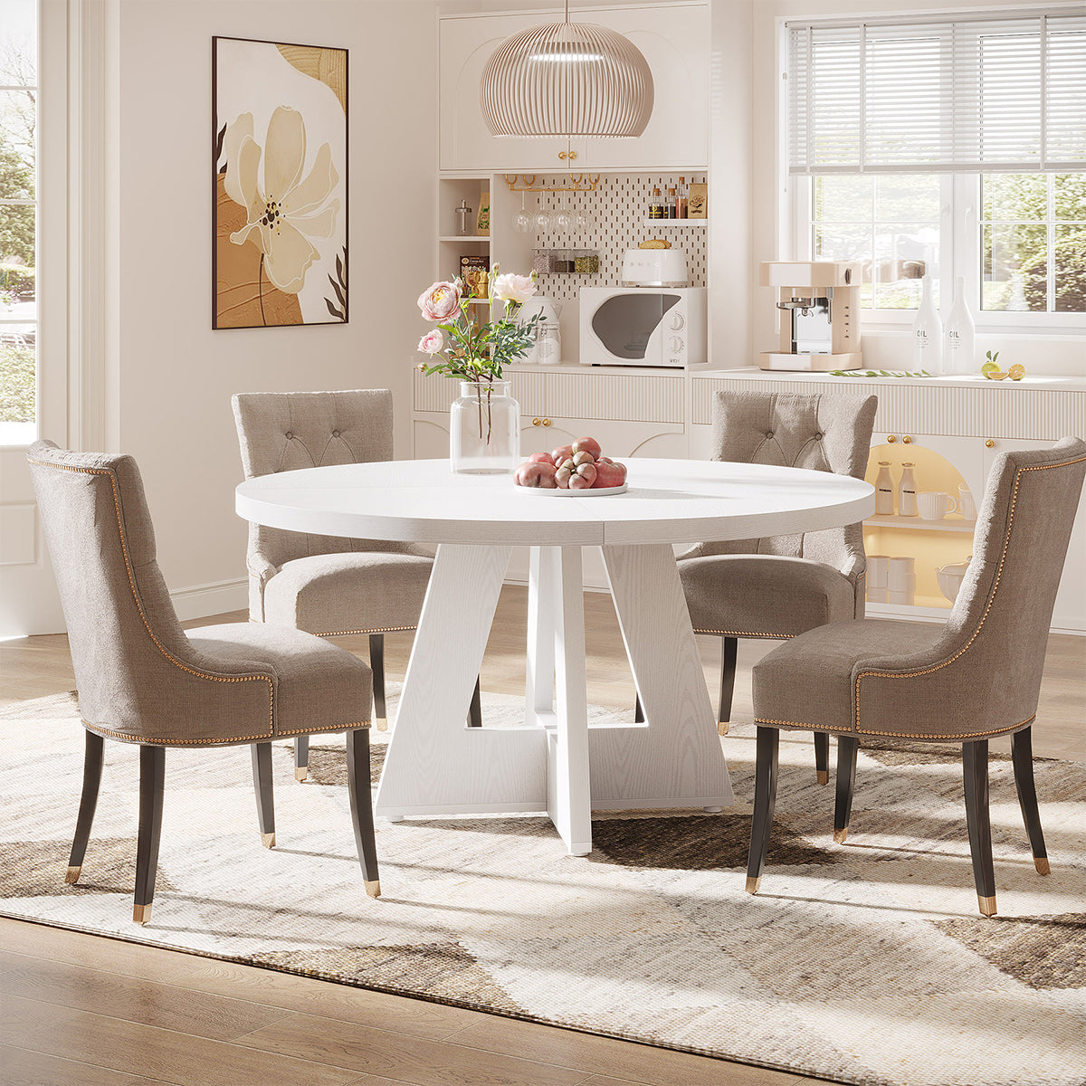 Eden 120cm Round Dining Table White