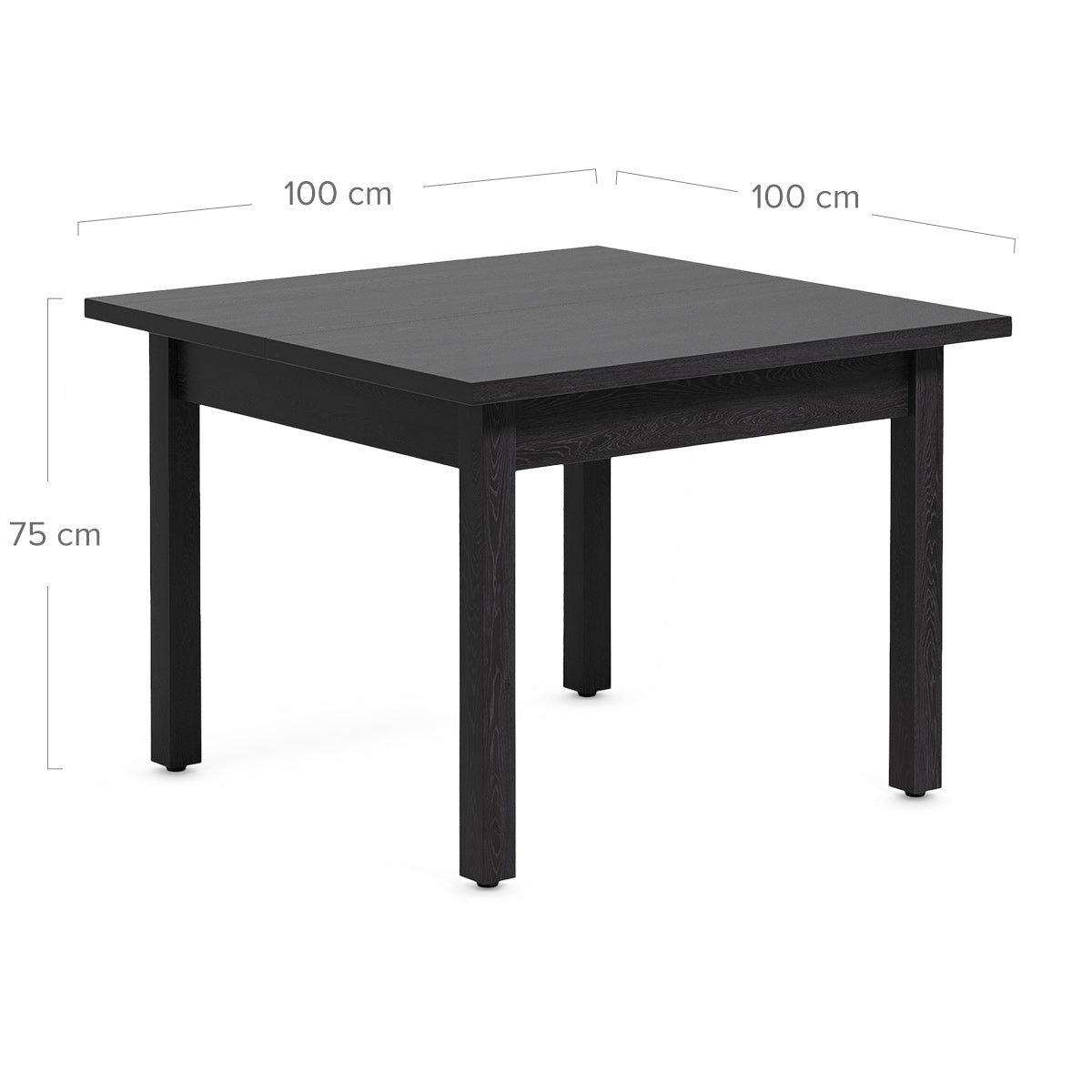 Geneva 100cm Square Dining Table Black