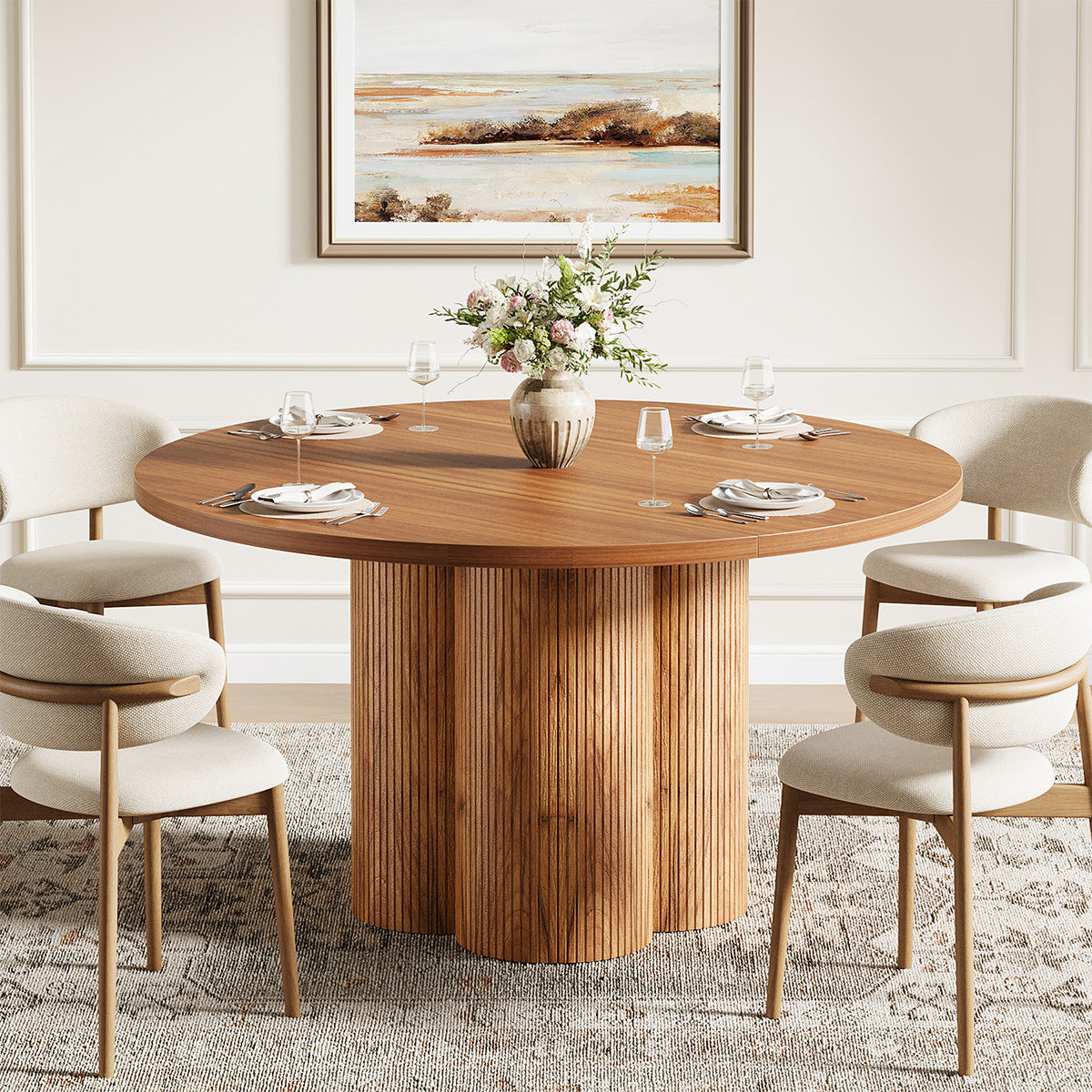 Como 120cm Round Dining Table Oak
