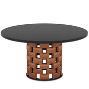 Clyde 120cm Round Dining Table Walnut & Black