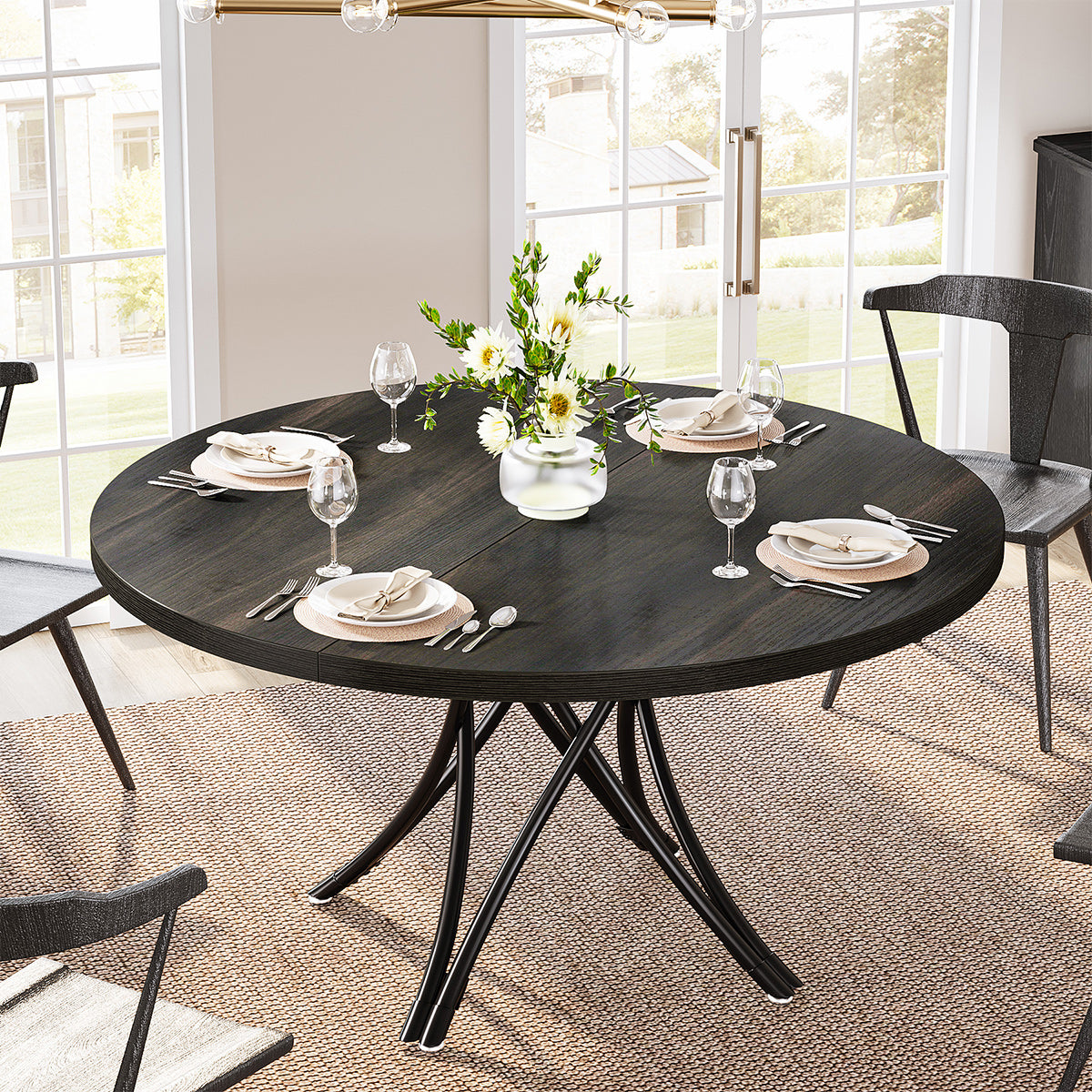 Tyne 120cm Round Dining Table Black