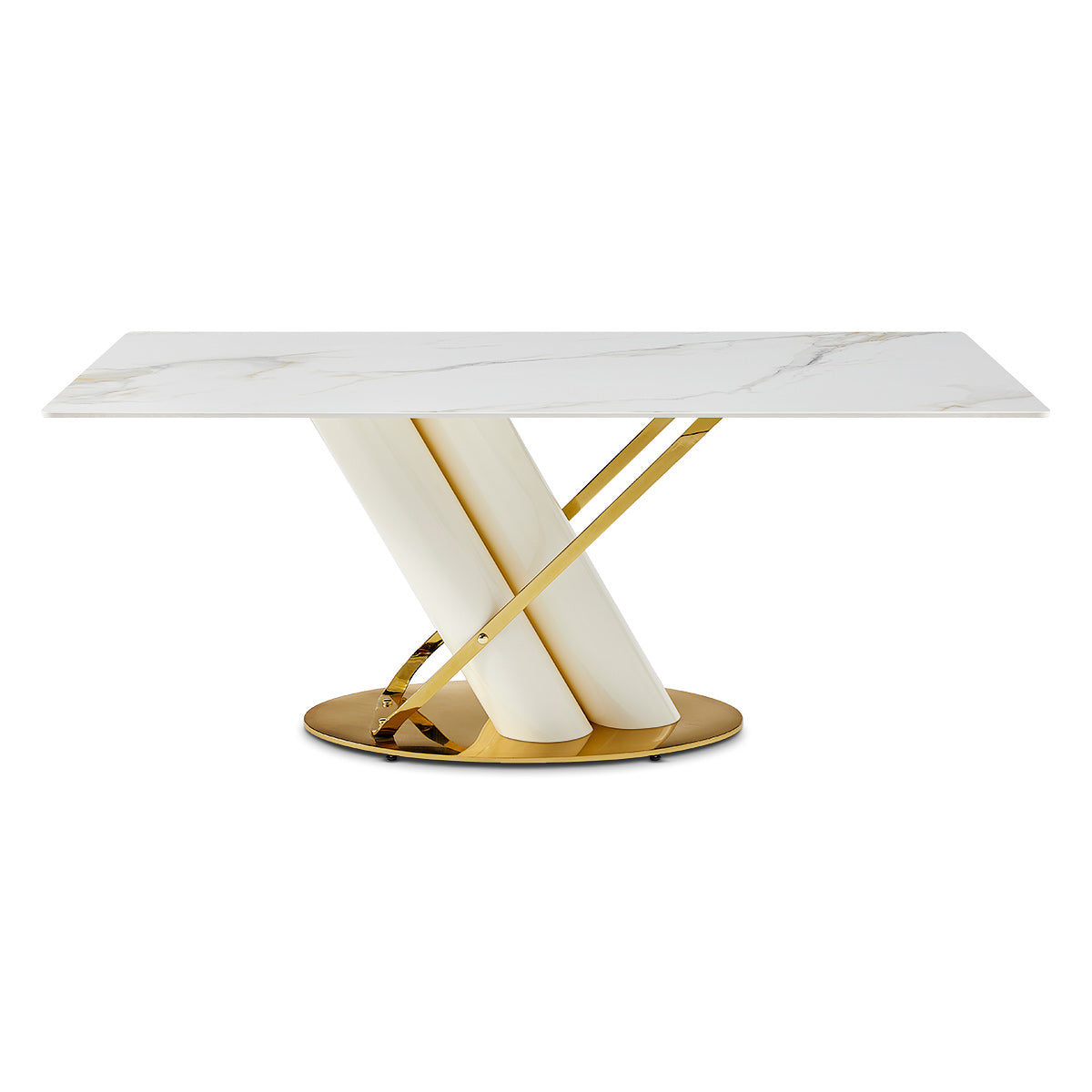 Frida Gold Table Orla 180cm Gold Dining Table | Atlantic Shopping