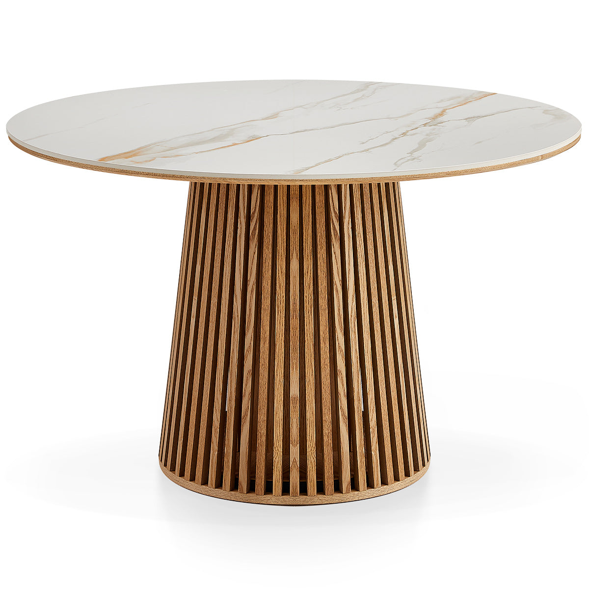 Cuba 120cm Round Dining Table Oak & White