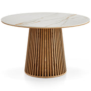 Cuba 120cm Round Dining Table Oak & White