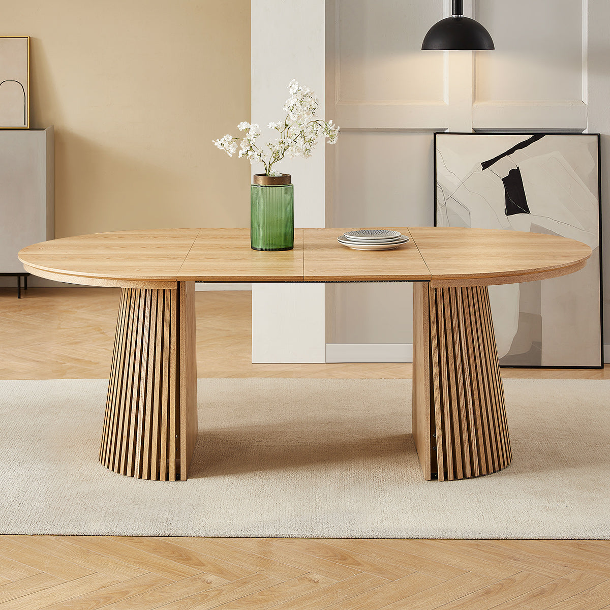 Loma Extending Oval Dining Table Oak