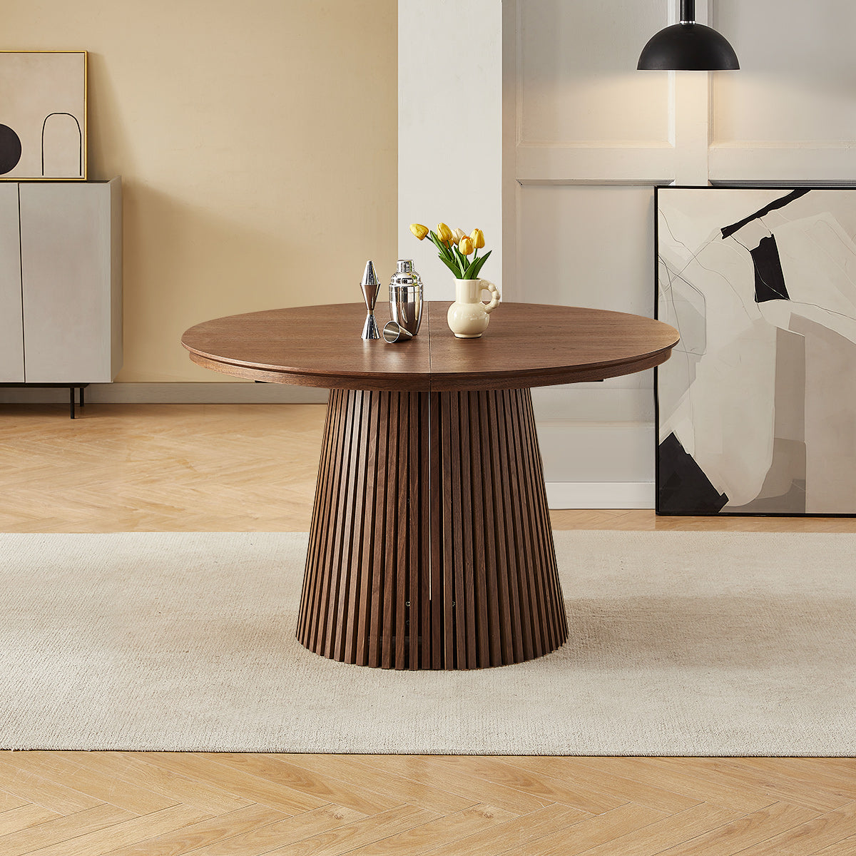 Loma Extending Oval Dining Table Walnut