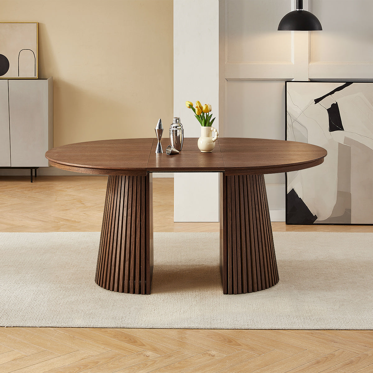 Loma Extending Oval Dining Table Walnut