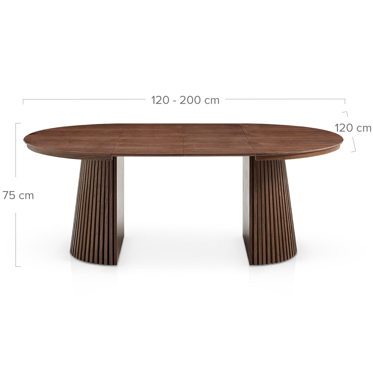 Loma Extending Oval Dining Table Walnut