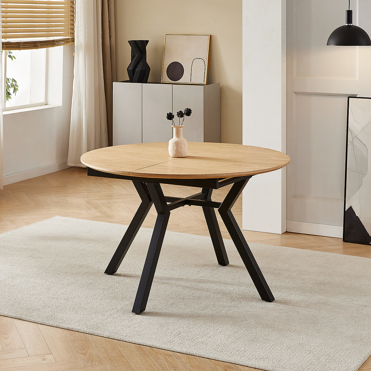 Cleo Extending Oval Dining Table Oak