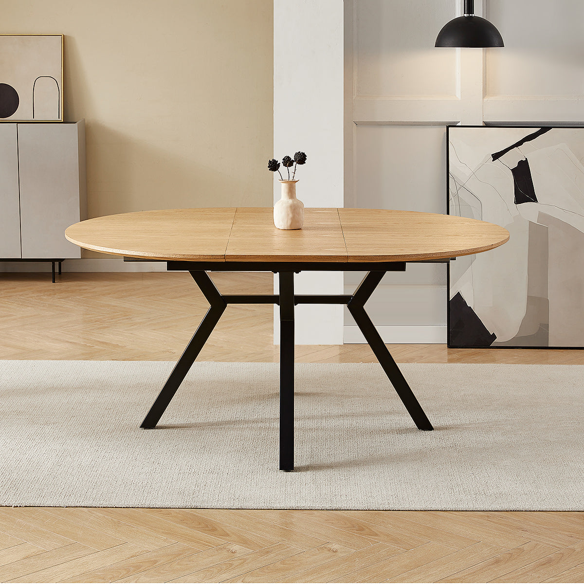 Cleo Extending Oval Dining Table Oak