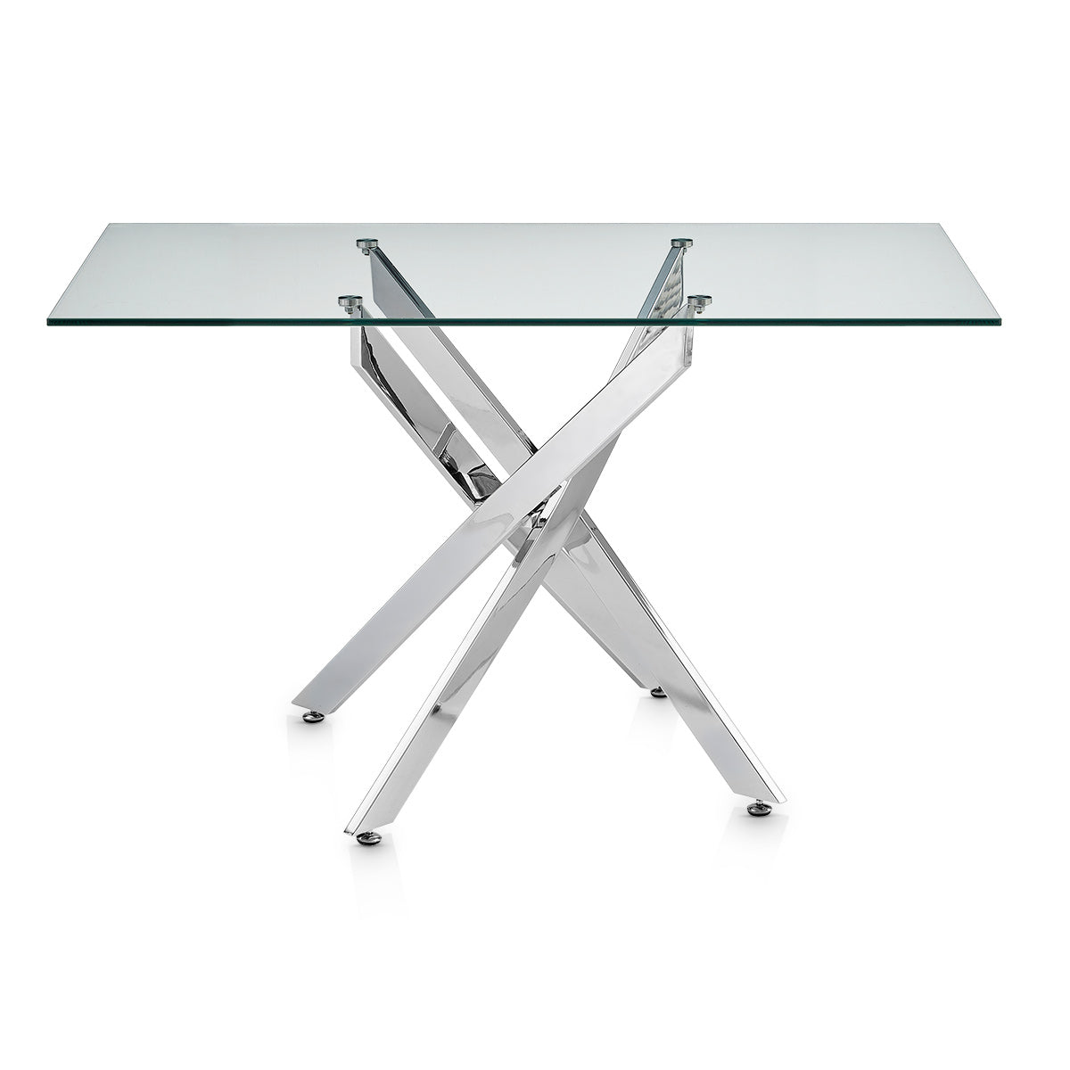 Jura 140cm Chrome Dining Table Glass