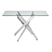Jura 140cm Chrome Dining Table Glass