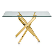 Jura 140cm Gold Dining Table Glass