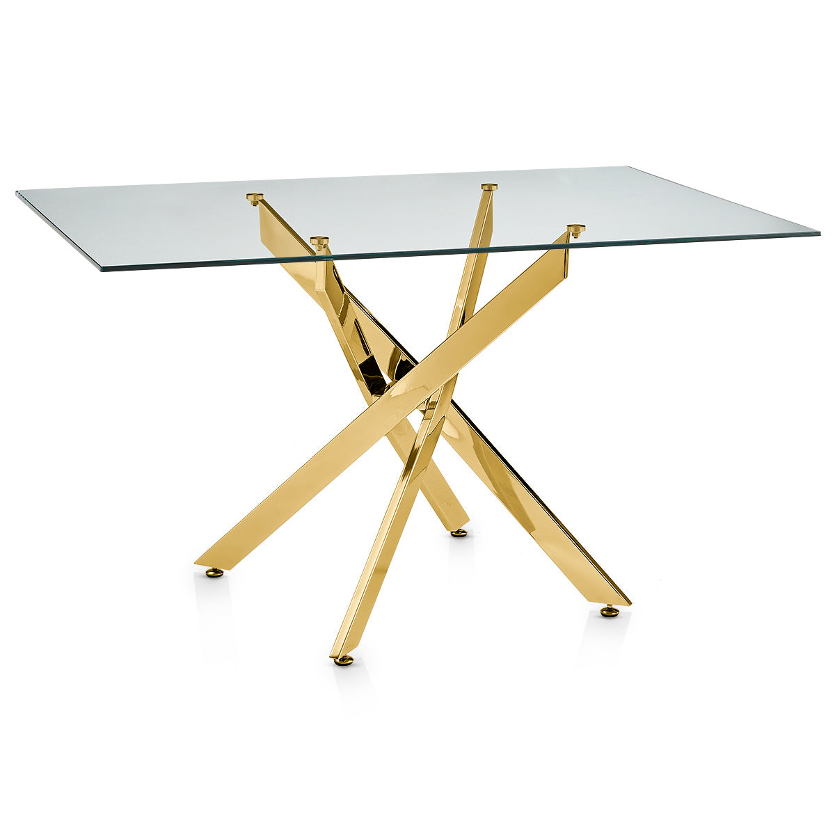 Jura 140cm Gold Dining Table Glass