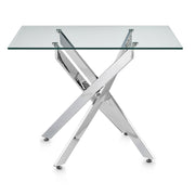 Coda 100cm Chrome Dining Table Glass