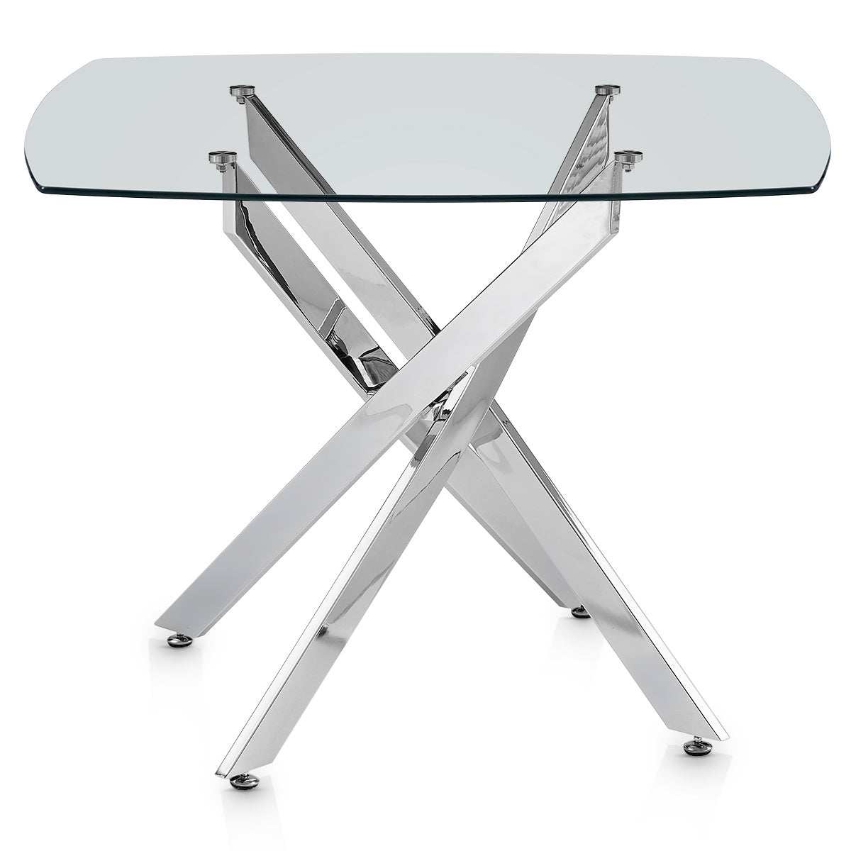 Echo 100cm Chrome Dining Table Glass