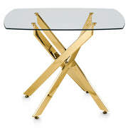 Echo 100cm Gold Dining Table Glass