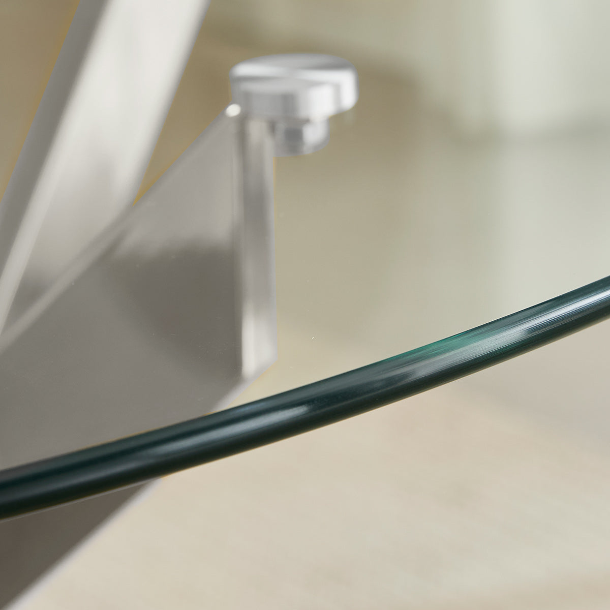 Sola 100cm Chrome Dining Table Glass