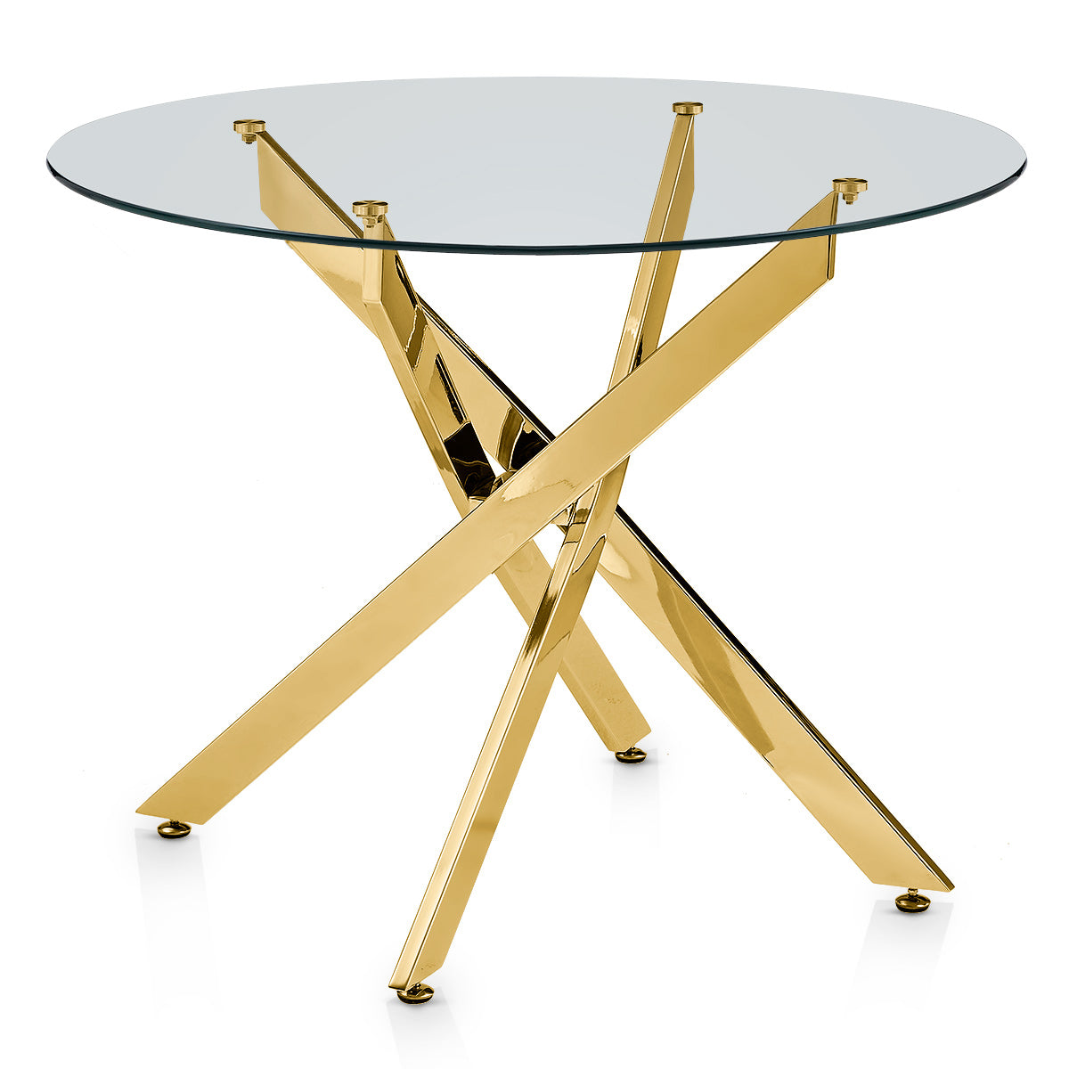 Sola 100cm Gold Dining Table Glass