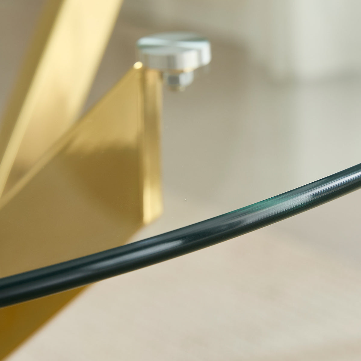 Sola 100cm Gold Dining Table Glass