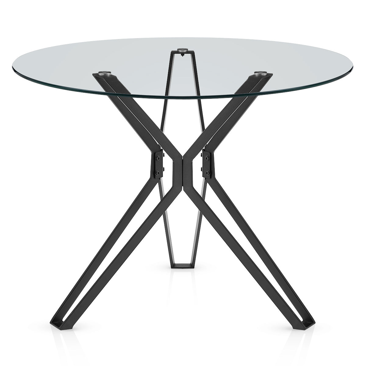 Hero 100cm Black Dining Table Glass