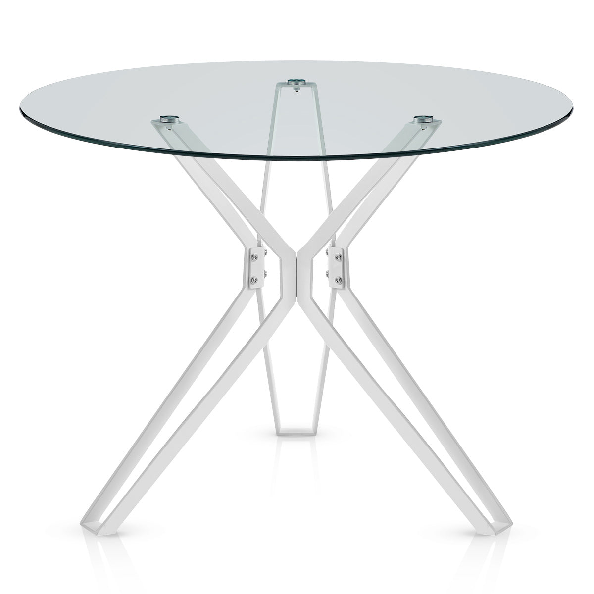Hero 100cm White Dining Table Glass