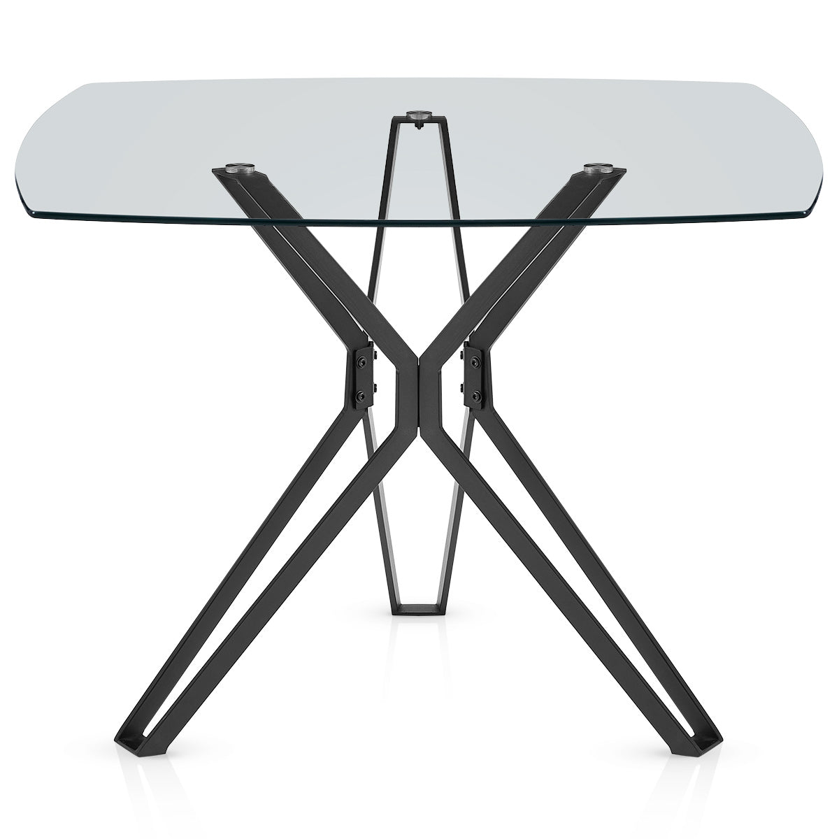 Deco 100cm Black Dining Table Glass