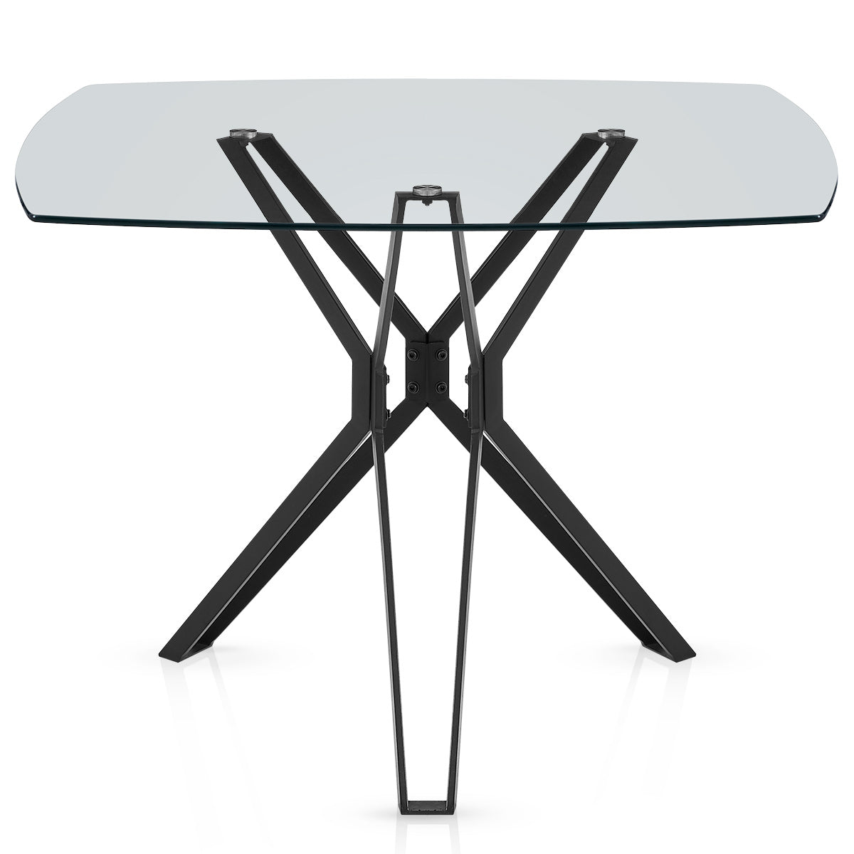 Deco 100cm Black Dining Table Glass