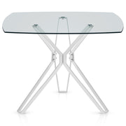 Deco 100cm White Dining Table Glass