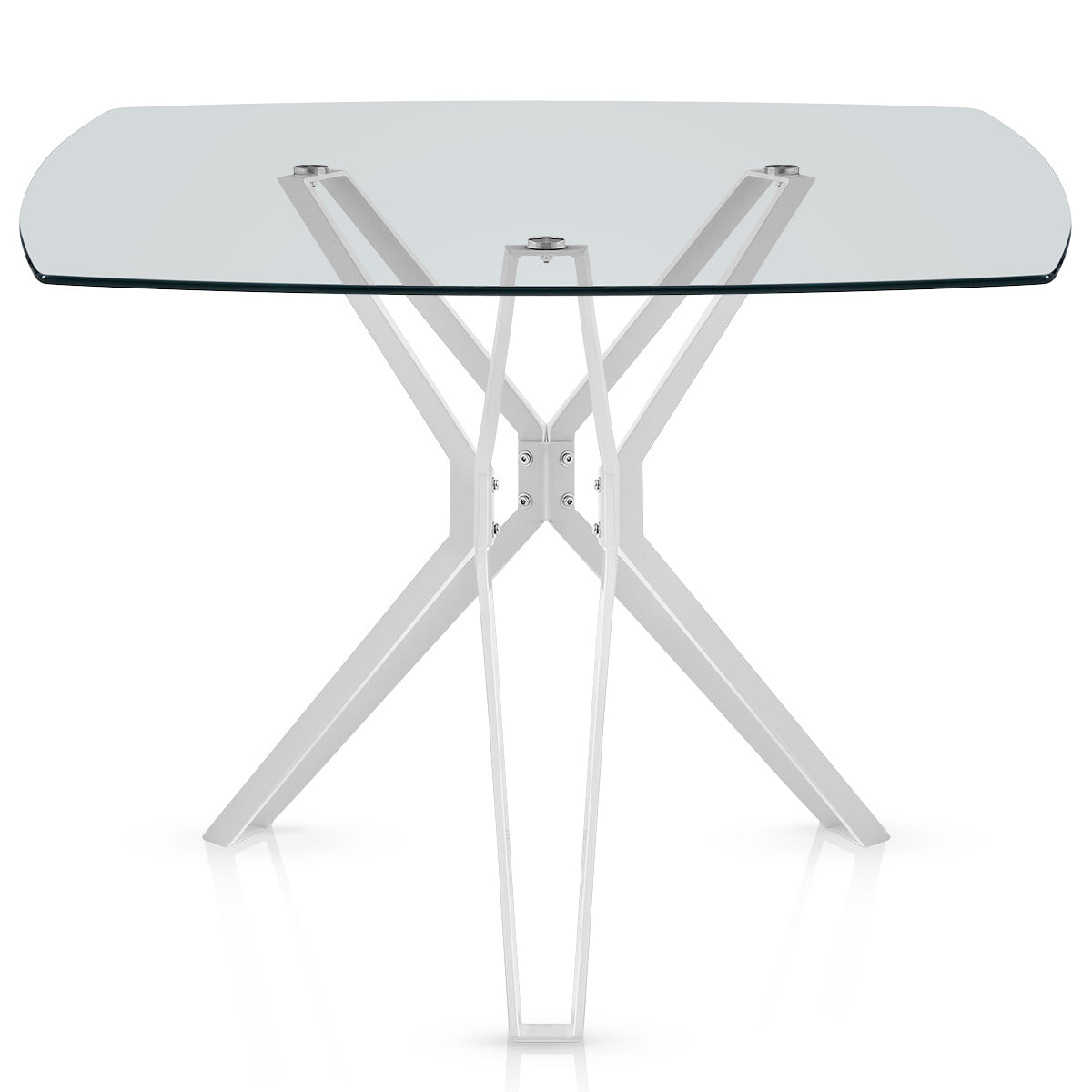Deco 100cm White Dining Table Glass