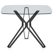 Hero 100cm Black Dining Table Square Glass