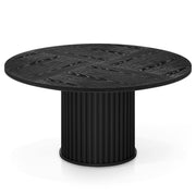 Tiber 120cm Round Wooden Dining Table Black