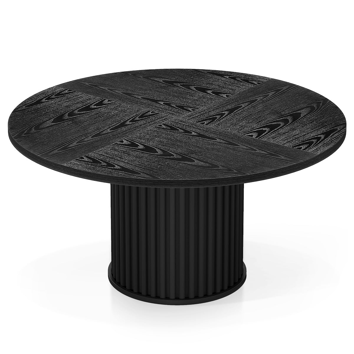 Tiber 120cm Round Wooden Dining Table Black