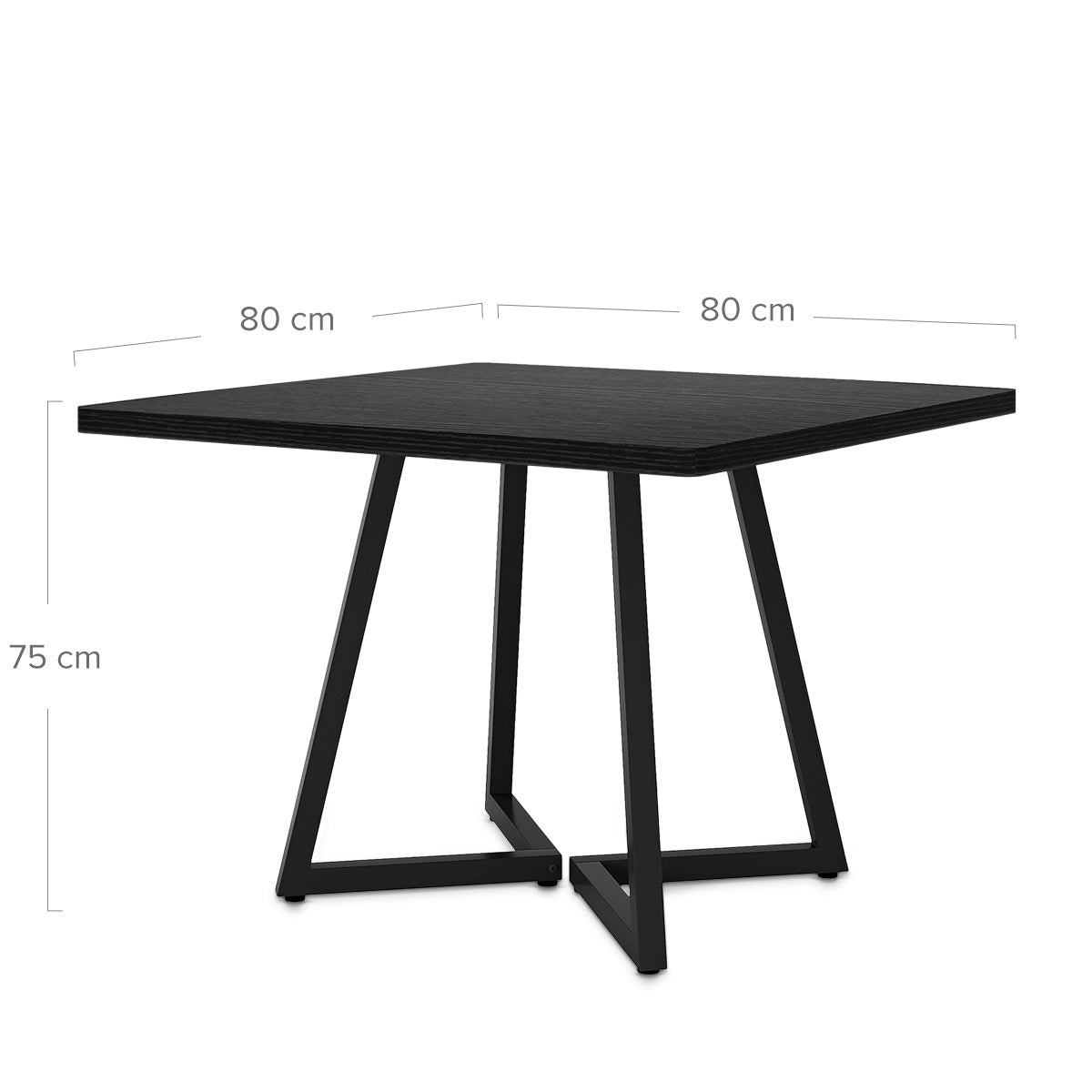Rydal 80cm Square Dining Table Black