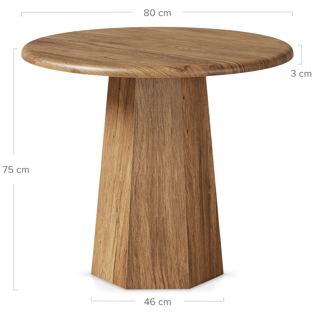 Yukon 80cm Round Dining Table Oak
