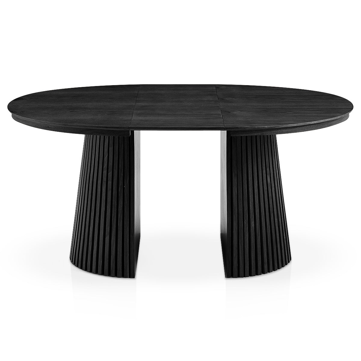 Loma 120-200cm Extending Oval Dining Table Black Wood