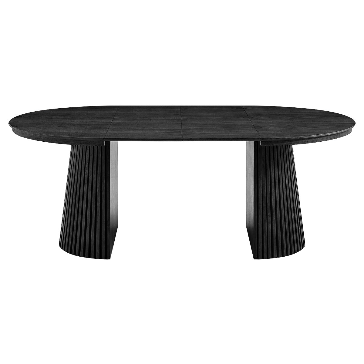 Loma 120-200cm Extending Oval Dining Table Black Wood
