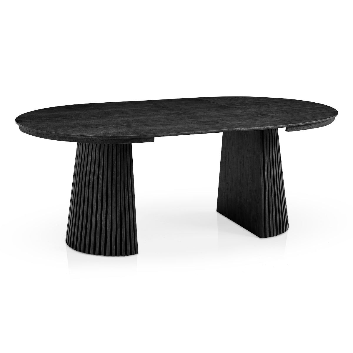 Loma 120-200cm Extending Oval Dining Table Black Wood