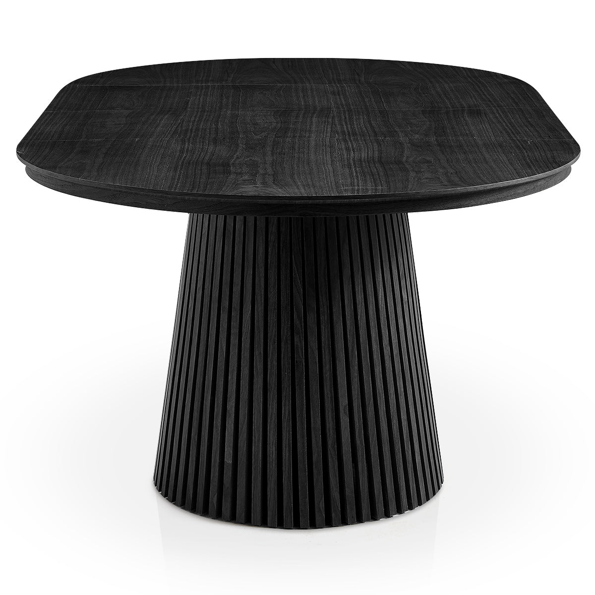 Loma 120-200cm Extending Oval Dining Table Black Wood