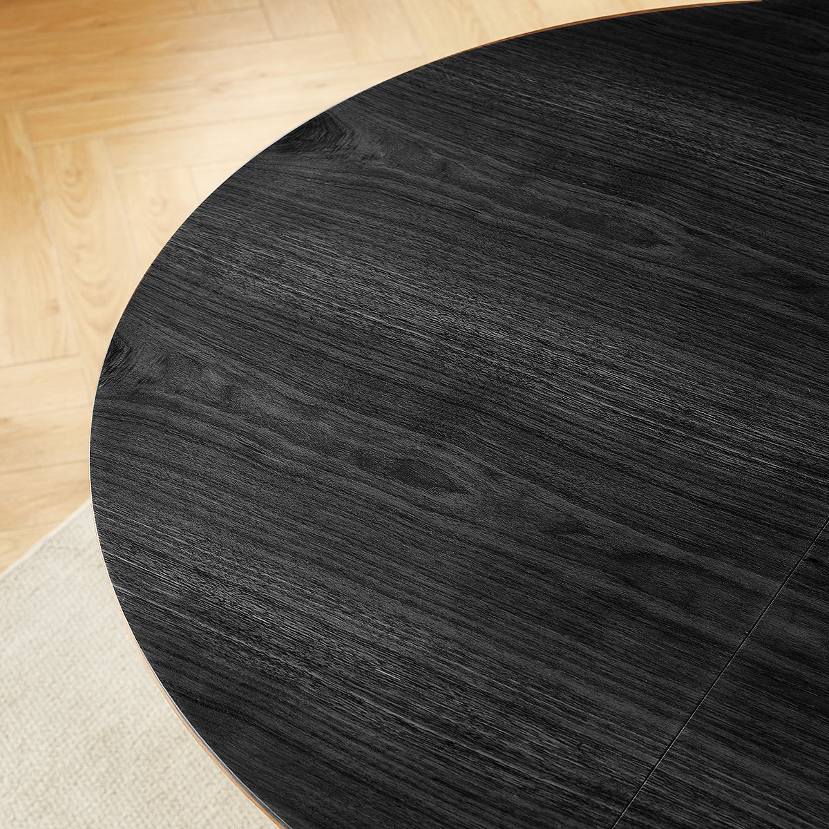 Loma 120-200cm Extending Oval Dining Table Black Wood