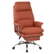 Colmar Tan Eco Leather Reclining Office Chair with Footrest