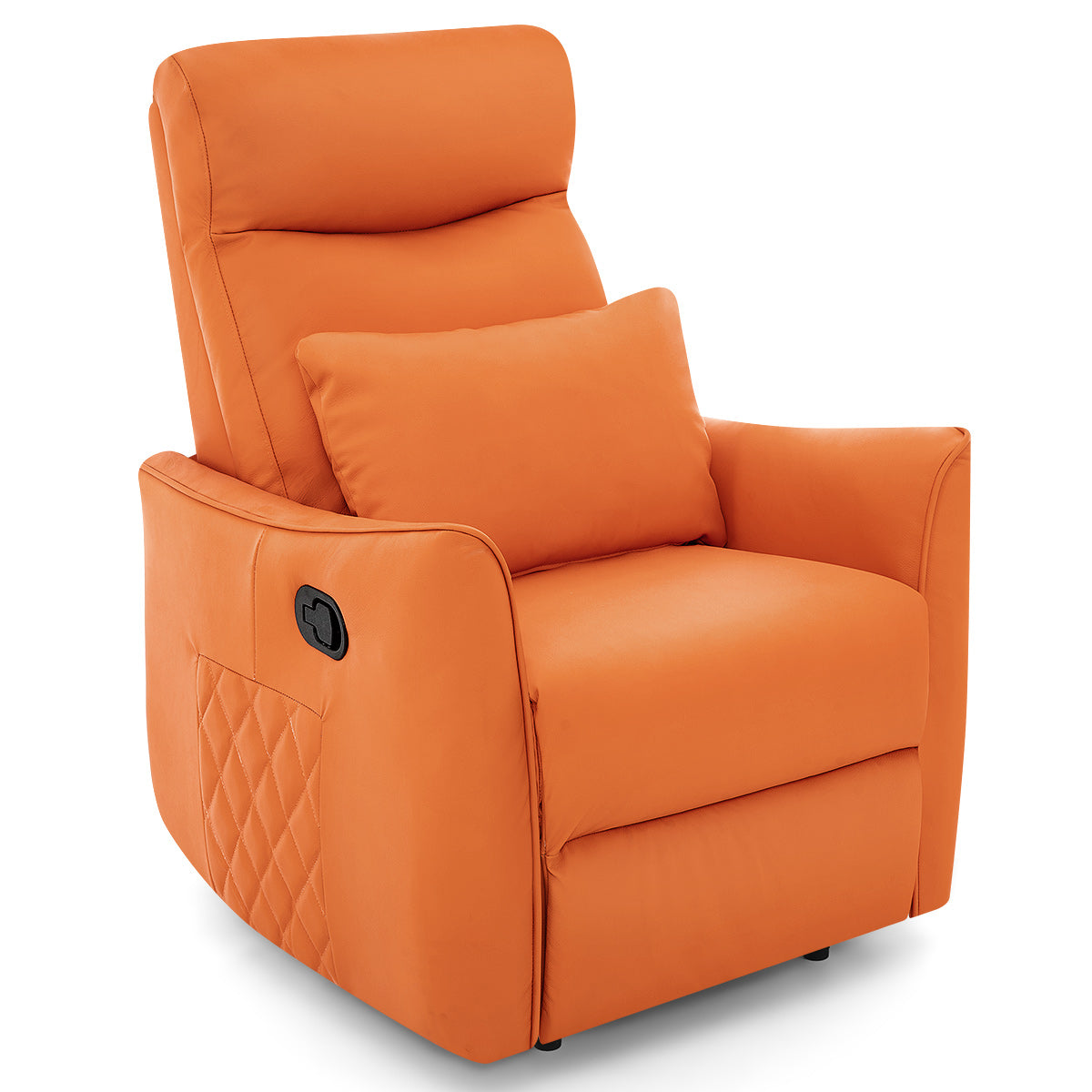 Salisbury Recliner Chair Orange Real Leather