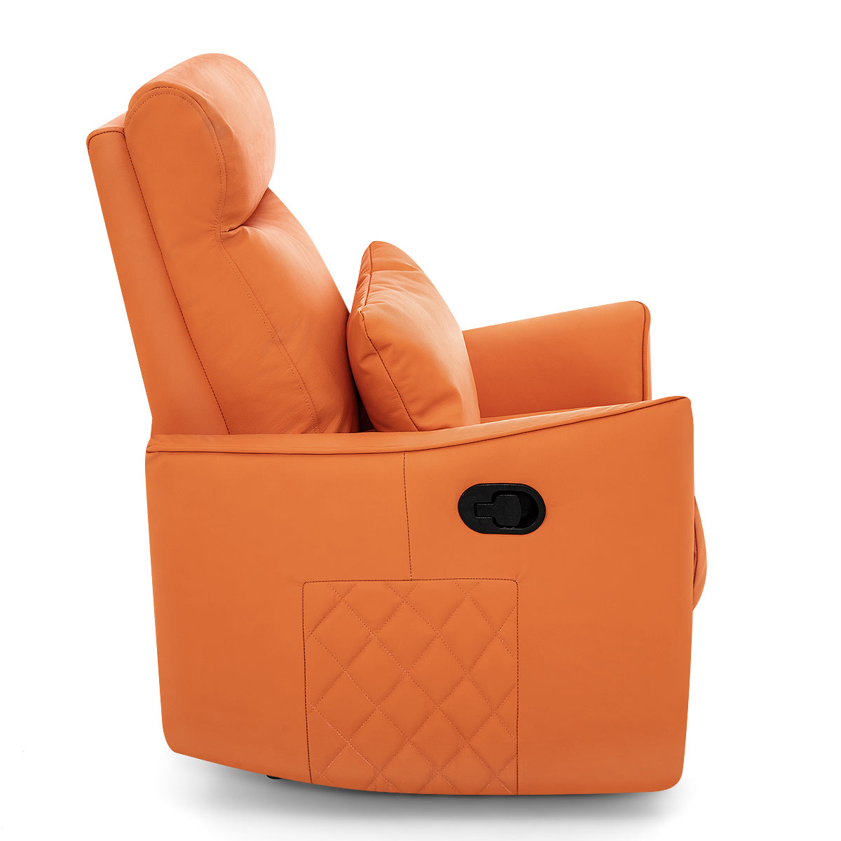 Salisbury Recliner Chair Orange Real Leather