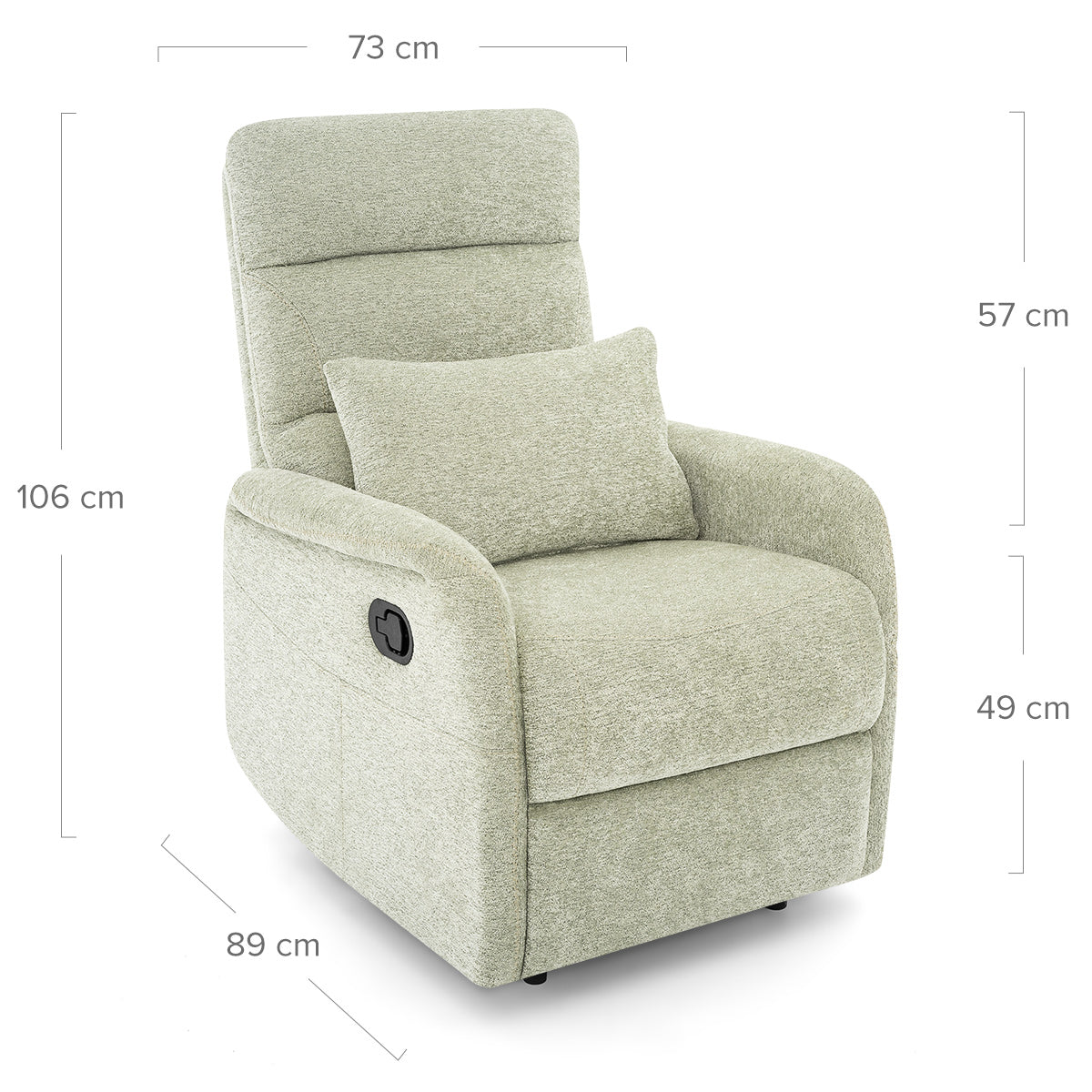 Langford Recliner Chair Green Fabric