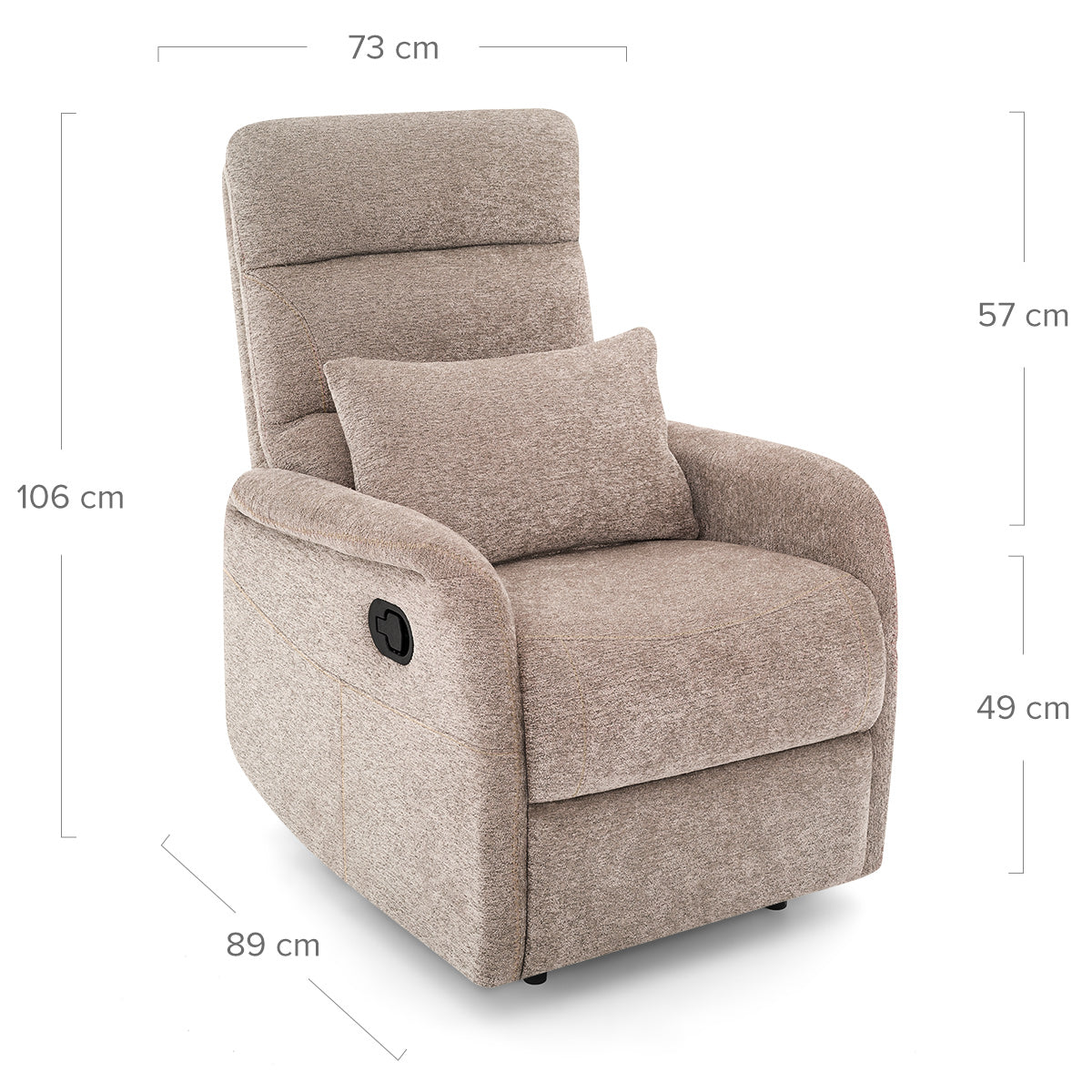 Langford Recliner Chair Brown Fabric